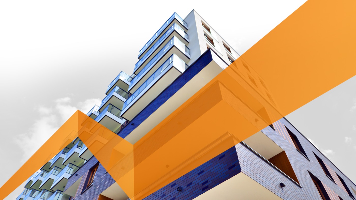Upward view of a modern apartment building